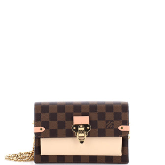 Louis Vuitton Vavin Chain Wallet NM Damier with Leather