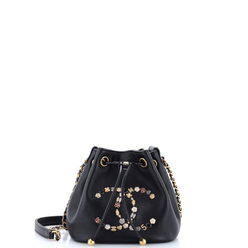 Chanel Lucky Charms CC Drawstring Bucket Bag Embellished Lambskin Mini