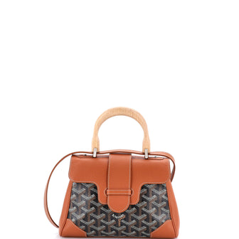 Goyard Saigon Top Handle Bag Coated Canvas with Leather Mini