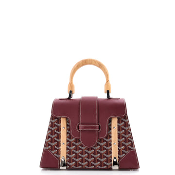 Goyard Saigon Top Handle Bag Coated Canvas with Leather PM