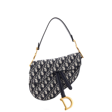 Christian Dior Saddle Handbag Oblique Canvas Medium