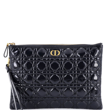 Christian Dior Caro Daily Pouch Cannage Quilt Patent Large
