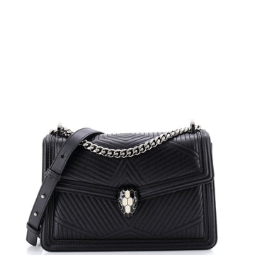 Bvlgari Serpenti Forever Shoulder Bag Quilted Leather Small