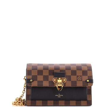 Louis Vuitton Vavin Chain Wallet NM Damier with Leather