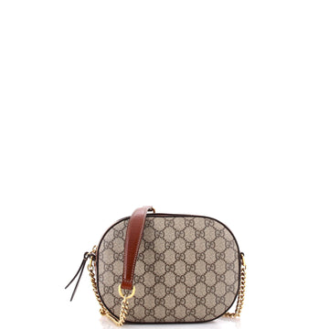 Gucci Chain Crossbody Bag GG Coated Canvas and Leather Mini