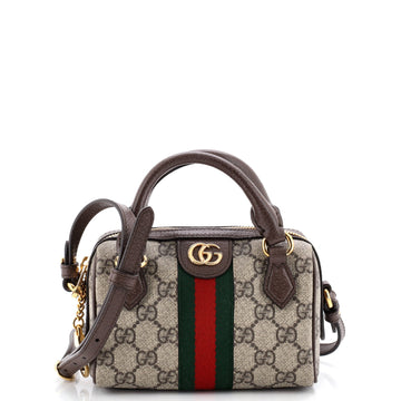 Gucci Ophidia Convertible Boston Bag GG Coated Canvas Super Mini