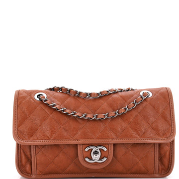 Chanel French Riviera Flap Bag Quilted Caviar Medium