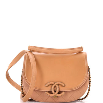 Chanel Coco Curve Flap Messenger Calfskin and Quilted Goatskin Small