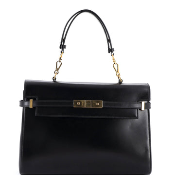 Saint Laurent Manhattan Top Handle Flap Bag Leather Medium
