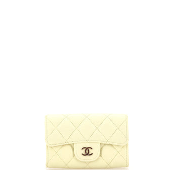 Chanel CC Compact Classic Flap Wallet Quilted Caviar