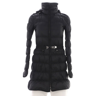 Burberry Women's Zip Up Belted Jacket Quilted Polyester Blend