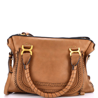 Chloe Marcie Braided Satchel Leather Medium