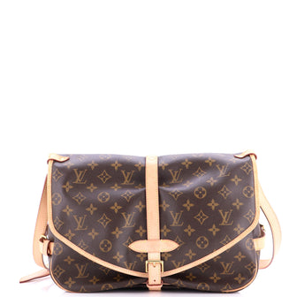 Louis Vuitton Saumur Handbag Monogram Canvas 35