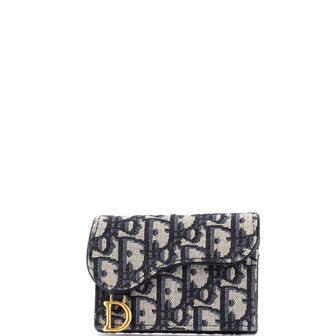 Christian Dior Saddle Card Case Oblique Canvas