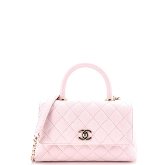 Chanel Coco Top Handle Bag Quilted Caviar Mini
