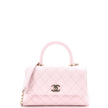 Chanel Coco Top Handle Bag Quilted Caviar Mini