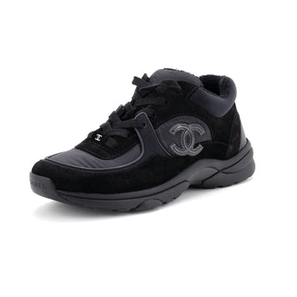 Chanel Women's CC Low-Top Sneakers Suede with Leather and Nylon