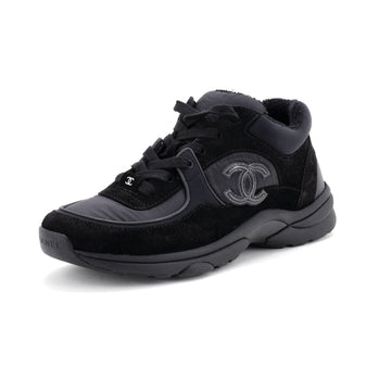 Chanel Women's CC Low-Top Sneakers Suede with Leather and Nylon