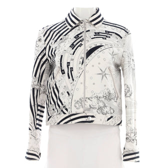 Hermes Women's Astrologie Remix Zipped Jacket Printed Cotton