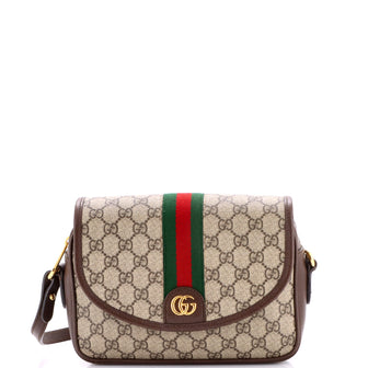 Gucci Ophidia Flap Shoulder Bag GG Coated Canvas Small