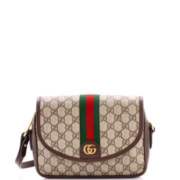 Gucci Ophidia Flap Shoulder Bag GG Coated Canvas Small