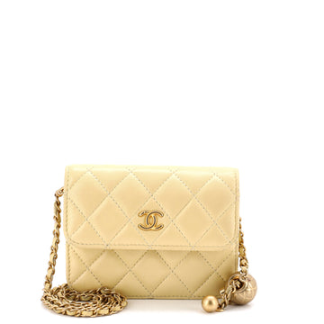 Chanel Pearl Crush Flap Clutch with Chain Quilted Lambskin Mini