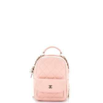 Chanel Classic CC Chain Pocket Backpack Quilted Caviar Mini