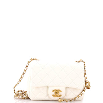 Chanel Pearl Crush Square Flap Bag Quilted Lambskin Mini