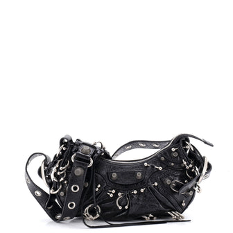 Balenciaga Le Cagole Giant Studs Shoulder Bag Piercing Embellished Leather XS