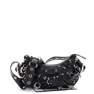 Balenciaga Le Cagole Giant Studs Shoulder Bag Piercing Embellished Leather XS
