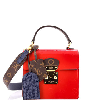 Louis Vuitton Spring Street NM Handbag Monogram Vernis with Monogram Canvas and Epi Leather
