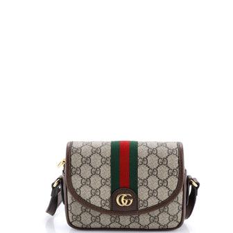 Gucci Ophidia Flap Shoulder Bag GG Coated Canvas Mini