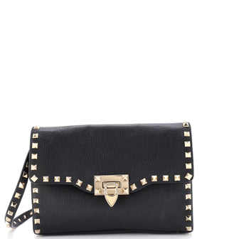 Valentino Garavani Rockstud Flip Lock Flap Bag Leather Medium