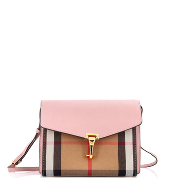 Burberry Macken Crossbody Bag Leather and House Check Canvas Small