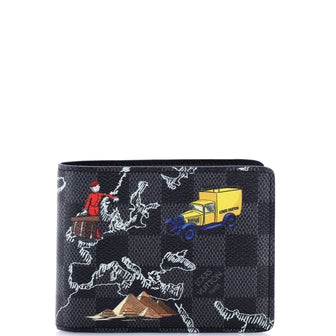 Louis Vuitton Slender Wallet Limited Edition Renaissance Map Damier Graphite