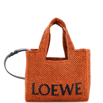 Loewe Paula's Ibiza Logo Convertible Tote Raffia Small