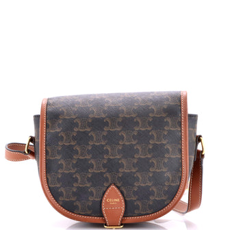 Celine Folco Bag Triomphe Coated Canvas Medium