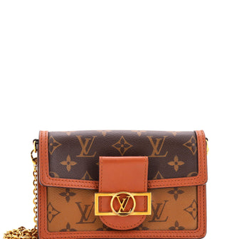 Louis Vuitton Dauphine Chain Wallet Reverse Monogram Canvas