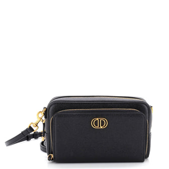 Christian Dior Caro Double Pouch Crossbody Bag Leather