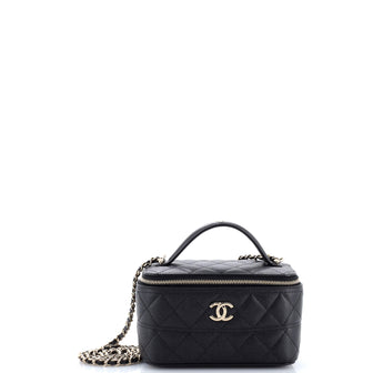 Chanel Long Vanity with Chain Quilted Caviar Mini