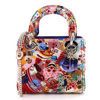 Christian Dior Lady Dior Art Chain Bag Limited Edition Zhang Huan Embellished Leather Mini