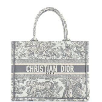 Christian Dior Book Tote Embroidered Canvas Medium