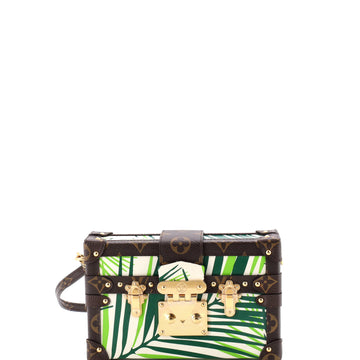 Louis Vuitton Petite Malle Handbag Limited Edition Palm Print Leather and Monogram Canvas