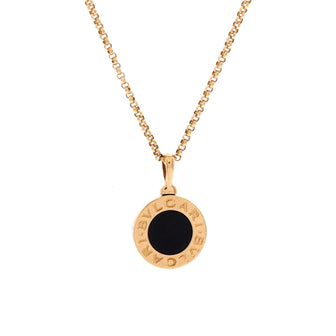 Bvlgari Bvlgari Bvlgari Pendant Necklace 18K Yellow Gold with Onyx