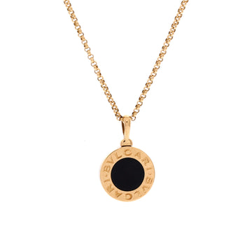 Bvlgari Bvlgari Bvlgari Pendant Necklace 18K Yellow Gold with Onyx