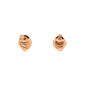 Tiffany & Co. Elsa Peretti Open Heart Earrings 18K Rose Gold 7mm