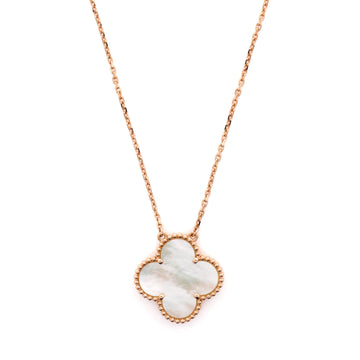 Van Cleef & Arpels Ginza Edition Magic Alhambra Pendant Necklace 18K Rose Gold and Mother of Pearl