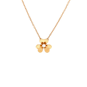 Van Cleef & Arpels Frivole Pendant Necklace 18K Yellow Gold and Diamond Mini