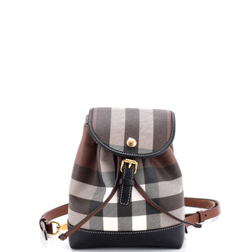 Burberry Flap Backpack House Check Coated Canvas Micro