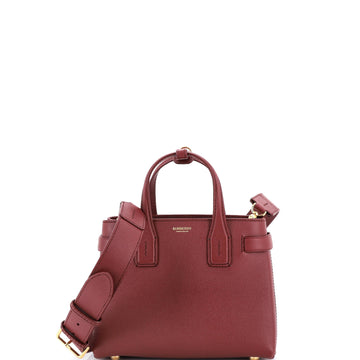 Burberry Banner NM Tote Leather with House Check Canvas Small